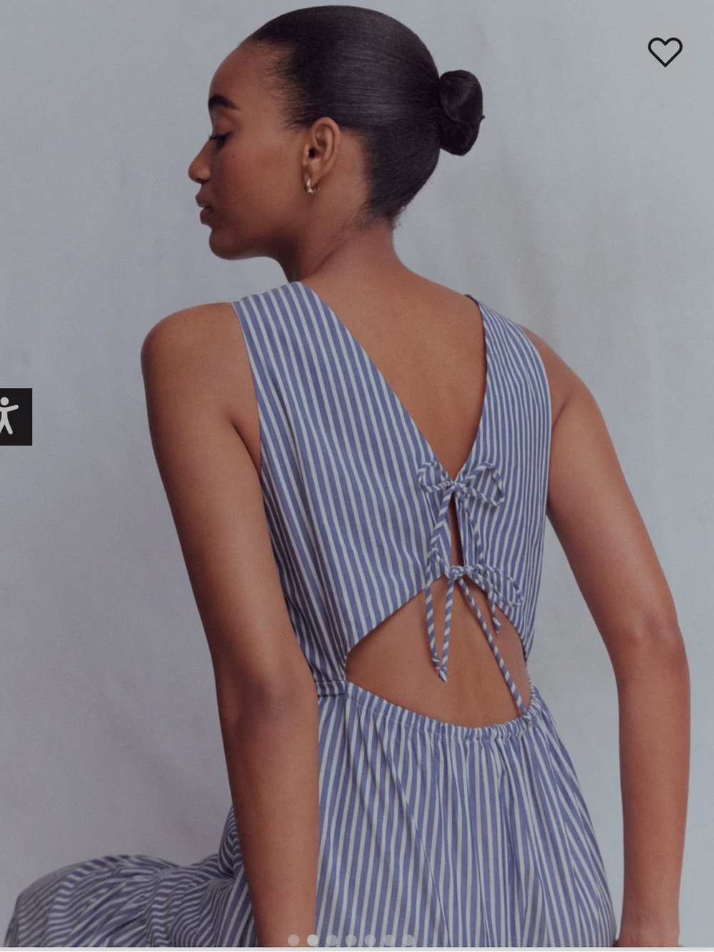 Boden Sleeveless Poplin Dress 8 Reg NWT Surf the Web Stripe Blue White Midi Maxi - Picture 4 of 13